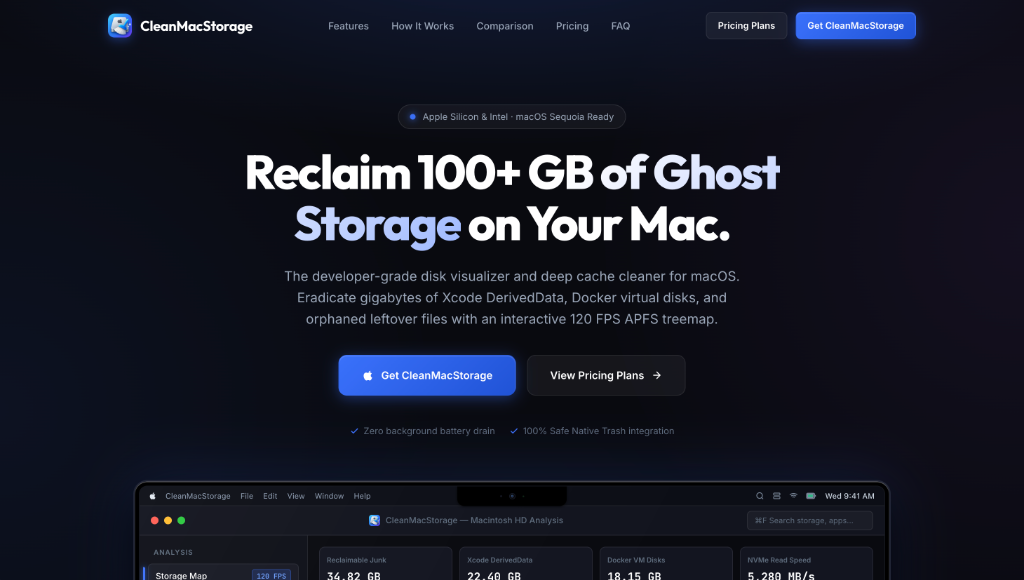 CleanMacStorage APFS Treemap and Developer Cache Cleaner for macOS